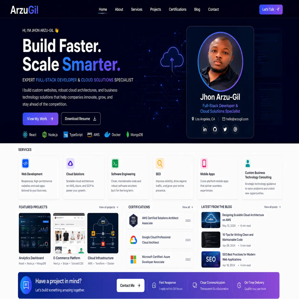 Custom Portfolio Site