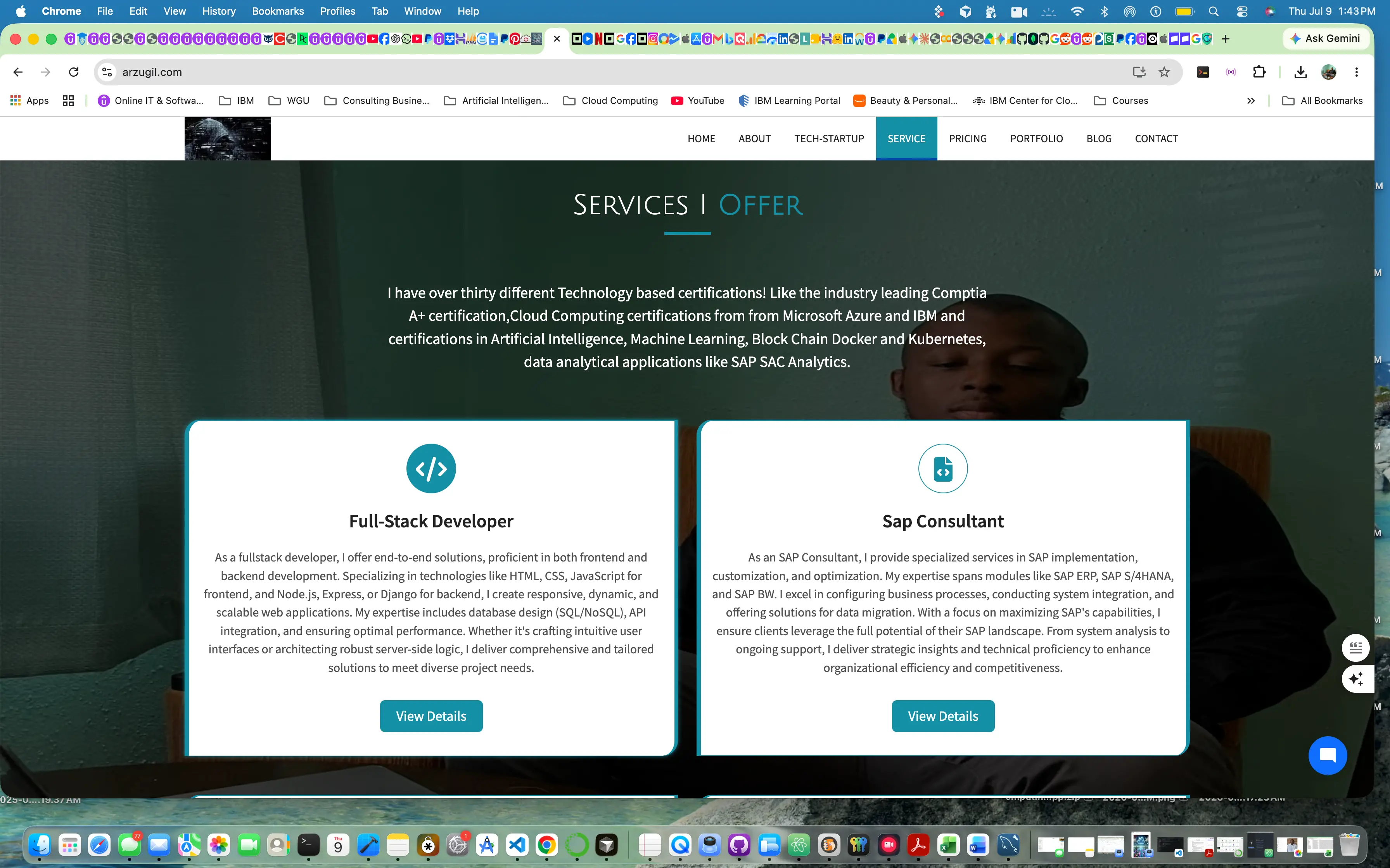 Application developer project image for portfolio website development